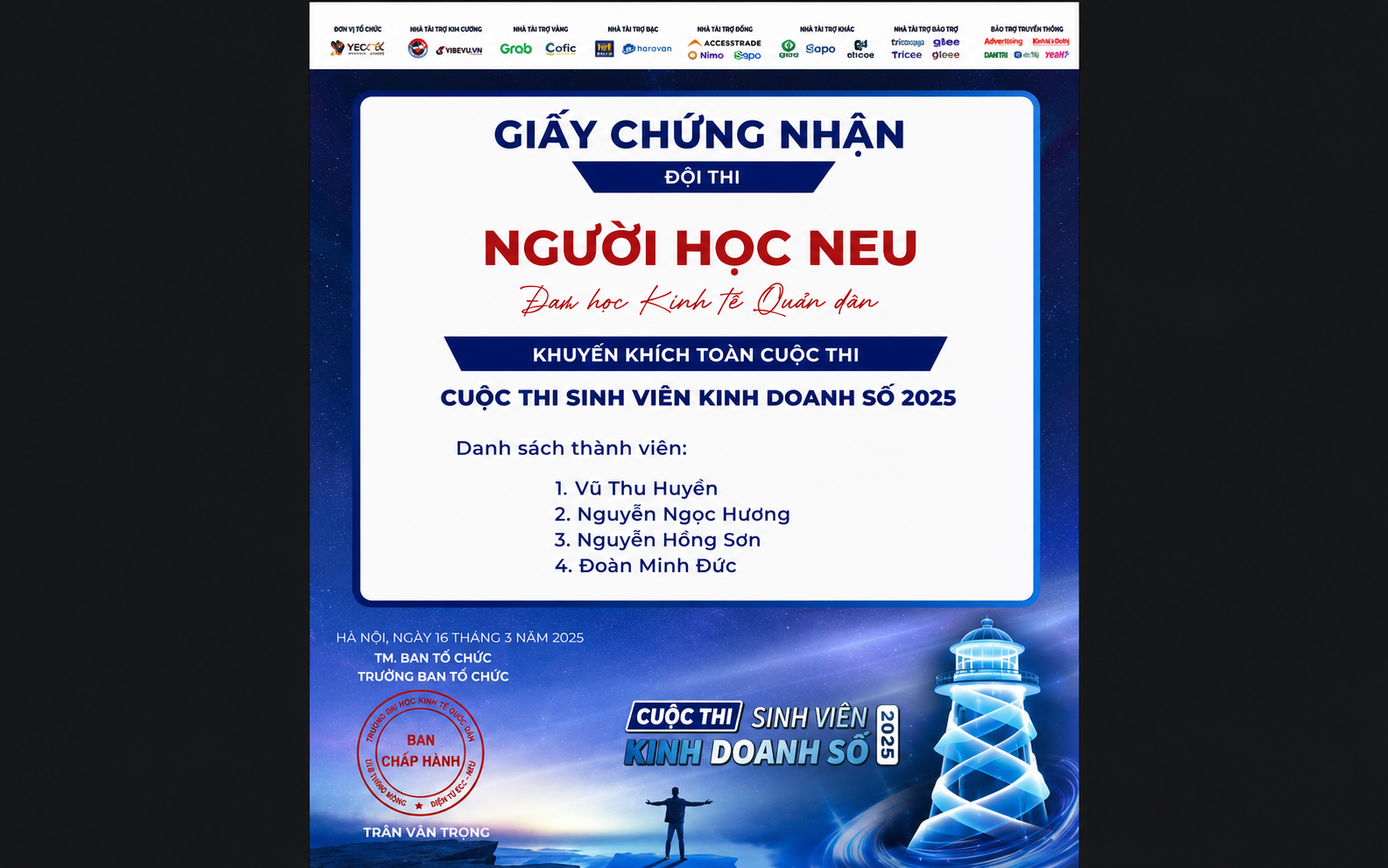 Chứng nhận Khuyến khích Chung kết Tổng